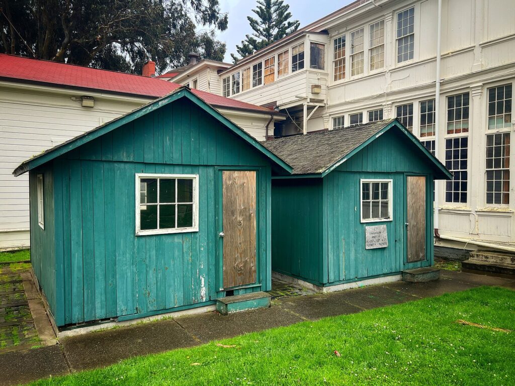 Preserved 1906 earthquake shacks located in The Presidio in San Francisco, behind the Old Post Hospital. These shacks provided housing to Sa