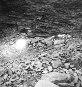 A small part of the Centralia mine fire as it appeared after being exposed during an excavation in 1969