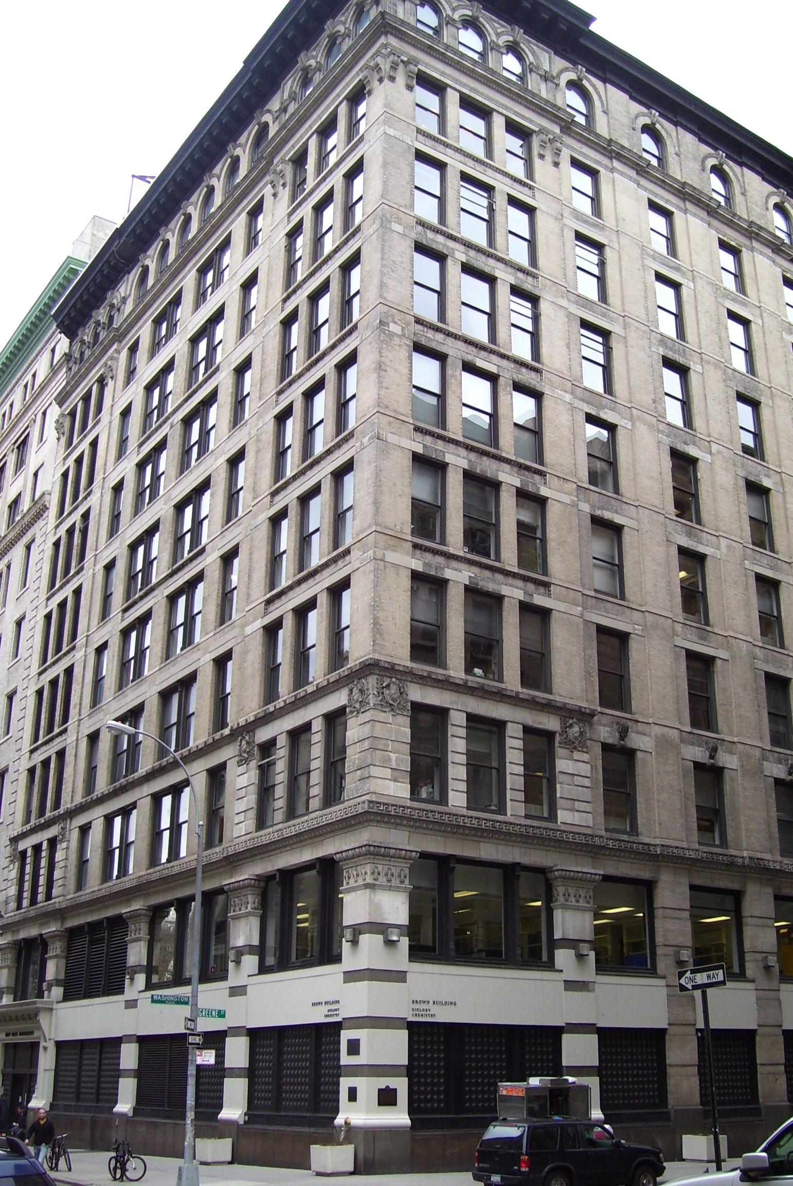 The Brown Building, at 23-29 Washington Place between Greene Street and Washington Square East in the Greenwich Village neighborhood of Manh