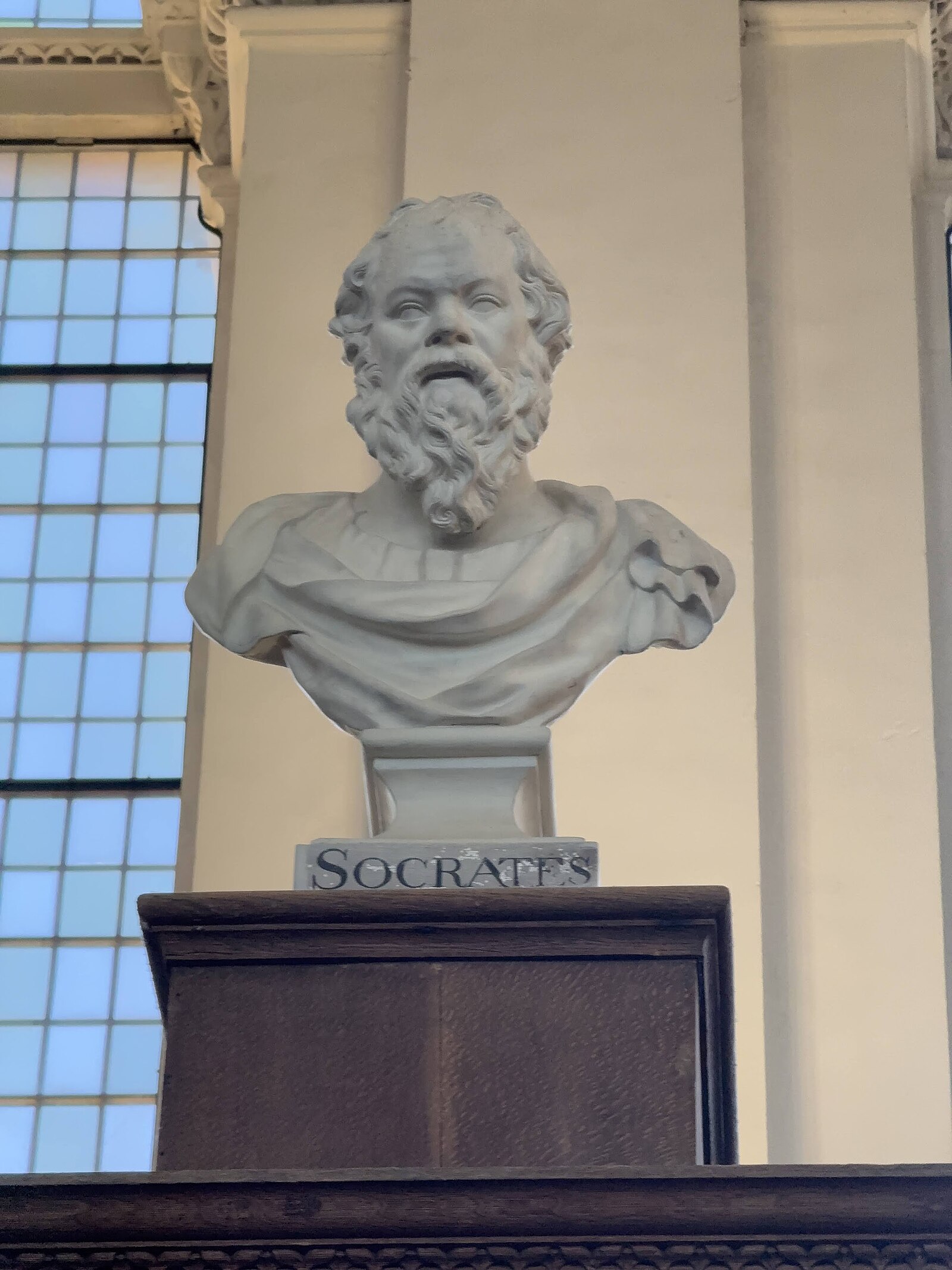 Socrates Sculpture in Wren Library, Trinity College