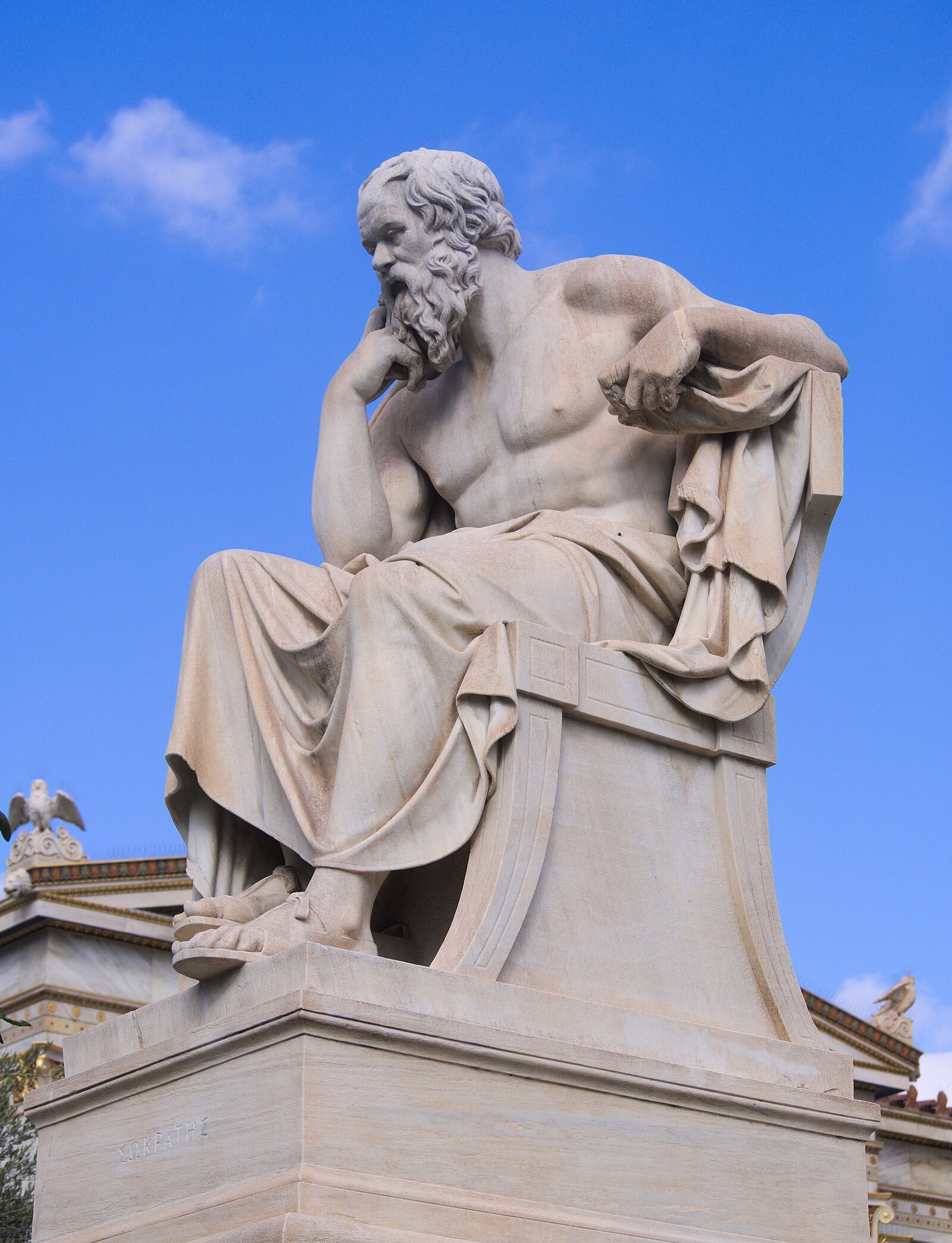 The Statue of Socrates at the Academy of Athens. Work of Leonidas Drosis (d. 1880)