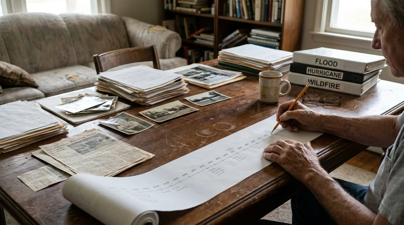 Editorial photograph illustrating: Timeline
